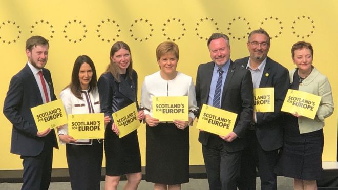 Никола Осетр с европейскими кандидатами на выборах SNP
