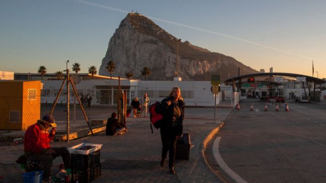 Frontera entre Gibraltar y España.