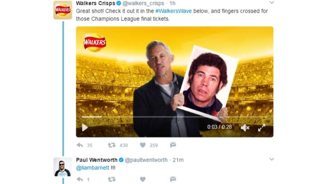 Твиттер видео Walkers Crisps пошло не так