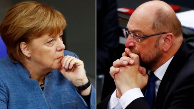 Angela Merkel ve Martin Schulz