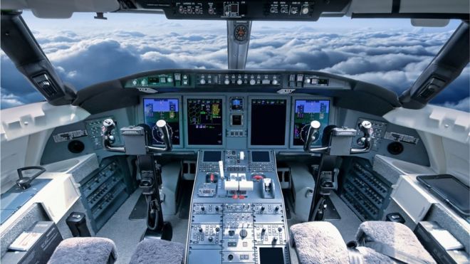 Picture of an empty cockpit