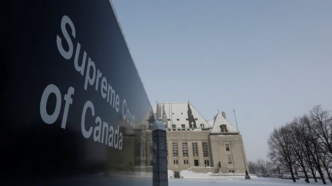 Вид показывает Верховный суд Канады в Оттаве 6 февраля 2015 года