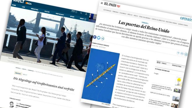 Две статьи в газете Die Welt и El Pais о Brexit