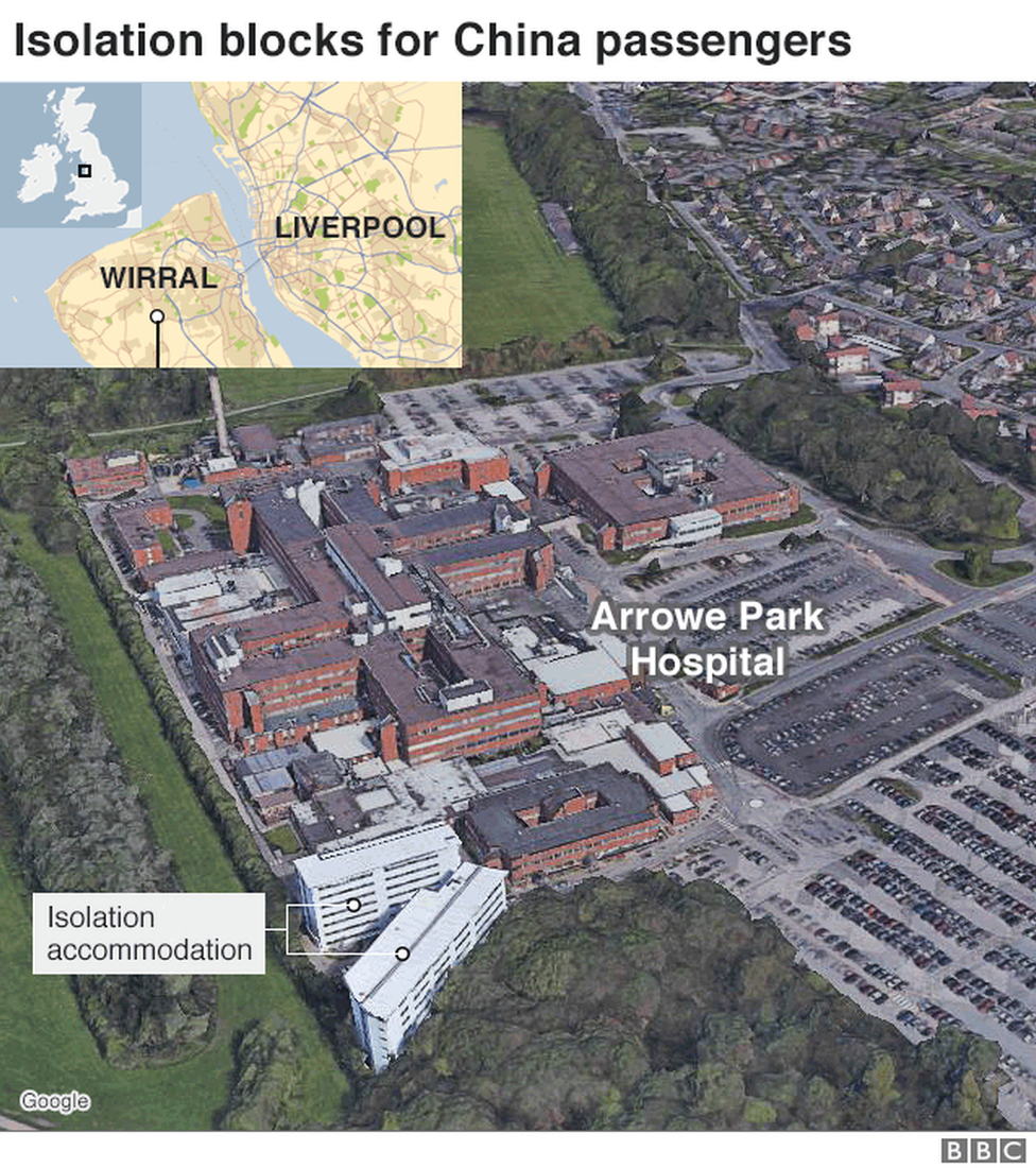 Satellite image of Arrowe Park Hospital