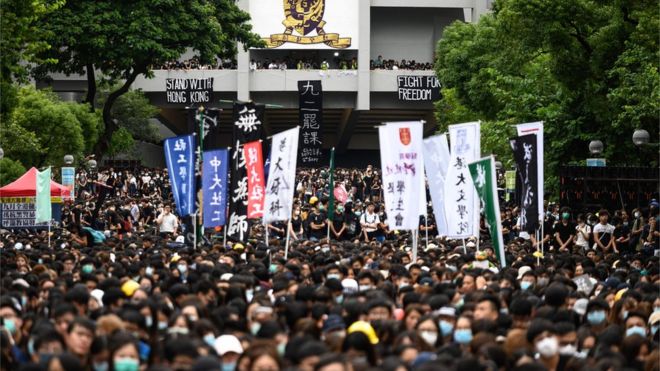 香港中文大学9月2日的学生集会