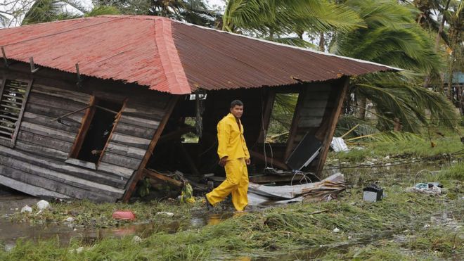 Casa destruida en Puerto Cabezas