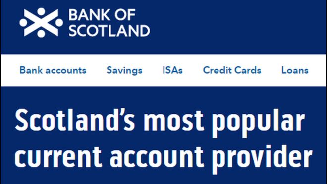 Сайт Банка Шотландии