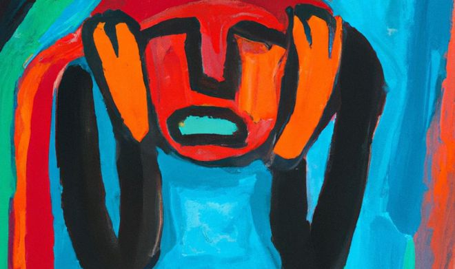 Homme à l'expression douloureuse