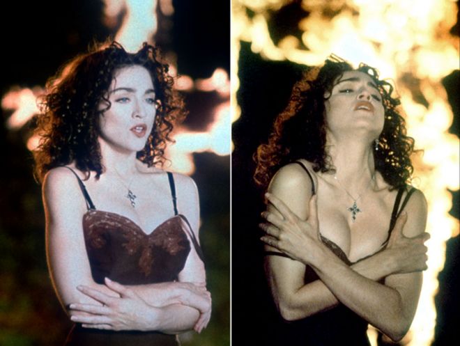Madonna in music video Like a Prayer