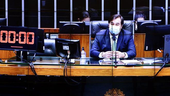 Rodrigo Maia preside sessão deliberativa na Câmara dos Deputados, Casa que comanda desde 2016
