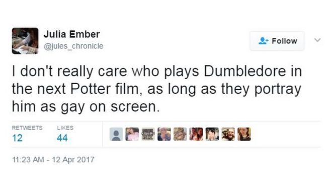 Мне все равно, кто играет Дамблдора, если на экране изображают его геем.