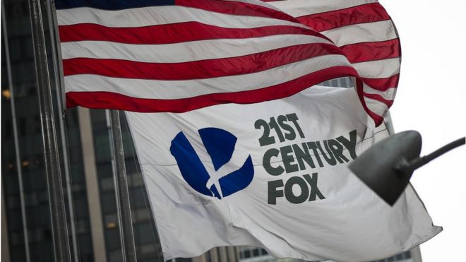 21-й век Фокс летит в штаб-квартире Fox News в Манхэттене