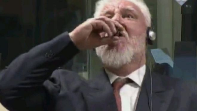 Slobodan Praljak in court at The Hague, 29 November