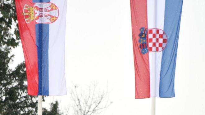 Zastave Srbije i Hrvatske, Zagreb, 12. februar 2018.