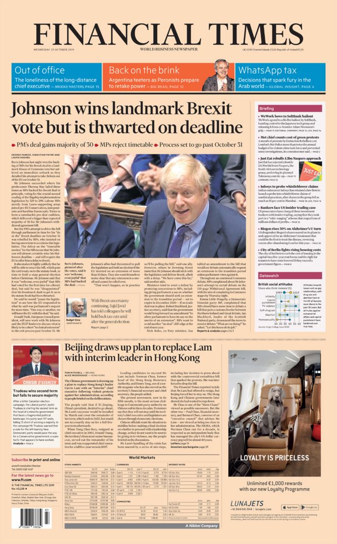 Financial Times front page