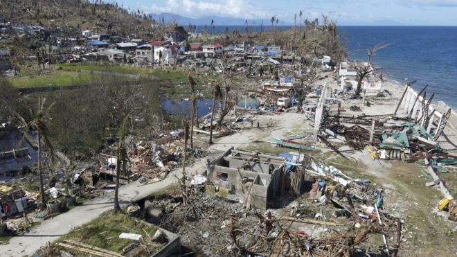 La devastación en la aldea de Punta Bila, Surigao City, en el sur de Filipinas, 20 de diciembre 2021.
