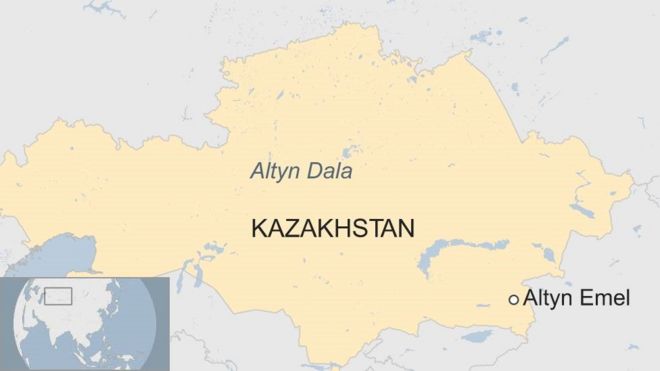 Карта Казахстана с изображением Алтын Дала и Алтын Емель
