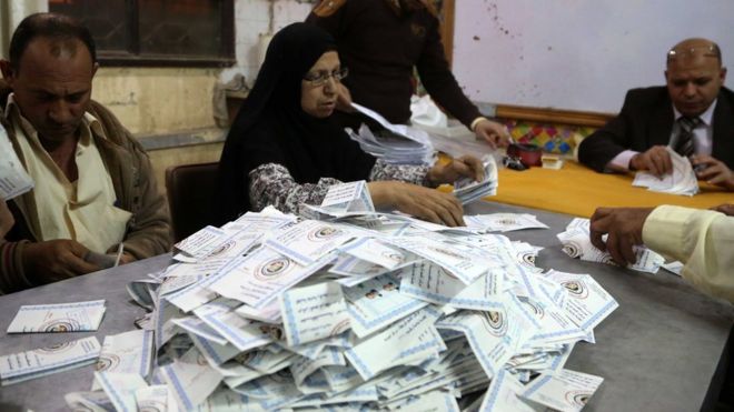 فرز الاصوات في انتخابات الرئاسة في مصر