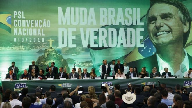 Convenção do PSL que oficializou candidatura de Jair Bolsonaro