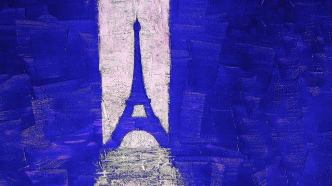 Torre Eiffel en azul