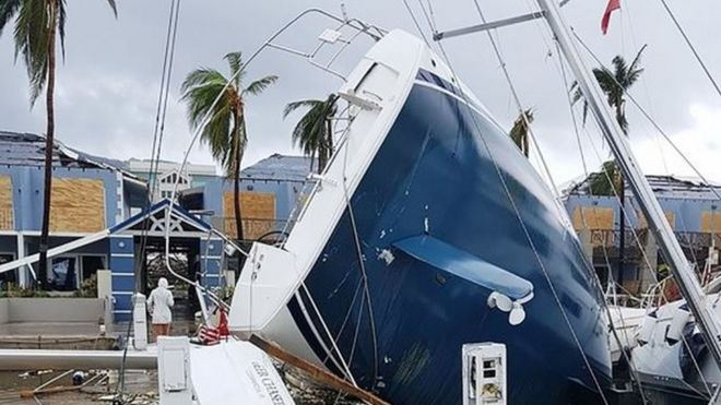 Ураган Ирма нанес большой урон на Британском Виргинском острове Тортола