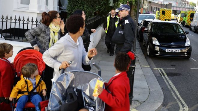 Полиция возле станции метро Parsons Green