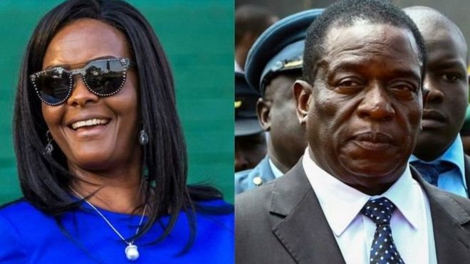 Bi Grace Mugabe na makamu wa rais Mnagangwa