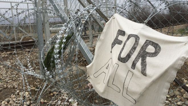 Македонский забор со стороны Идомени, Греция