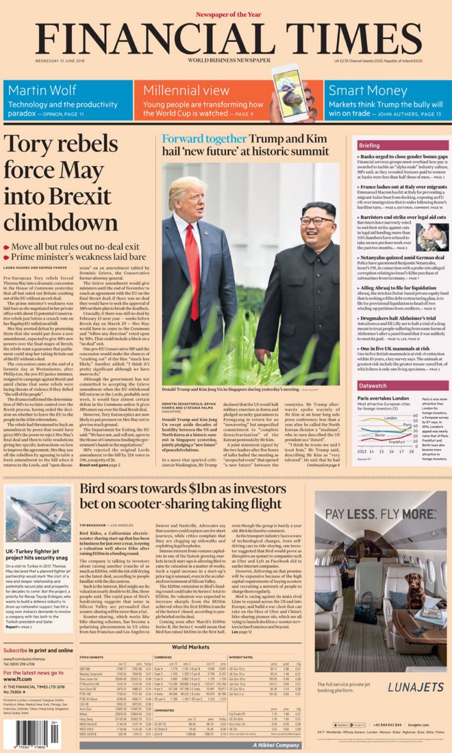 Financial Times front page