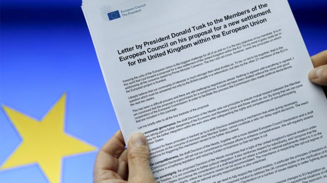 Письмо президента Европейского совета Дональда Туска лидерам Европейского союза