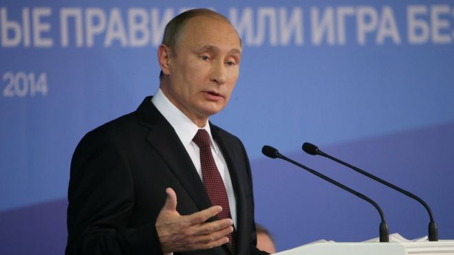 Владимир Путин на заседании дискуссионного клуба "Валдай", октябрь 2014 года
