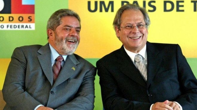 Президент Лула (слева) и Хосе Дирсеу (справа) - архивное изображение