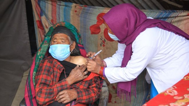 Chaitee Rawat gets the Covid vaccine