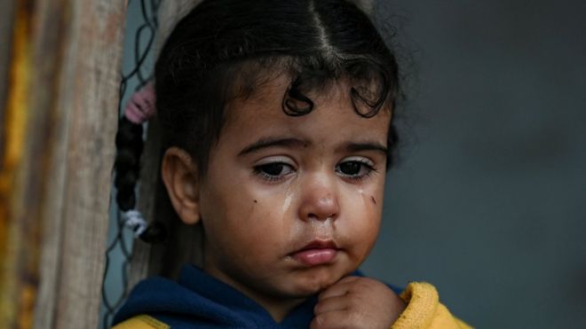 Niña refugiada