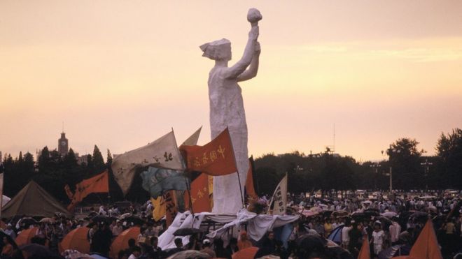 End of the demonstration at Tianamen Square in Beijing, China on June 01st, 1989.