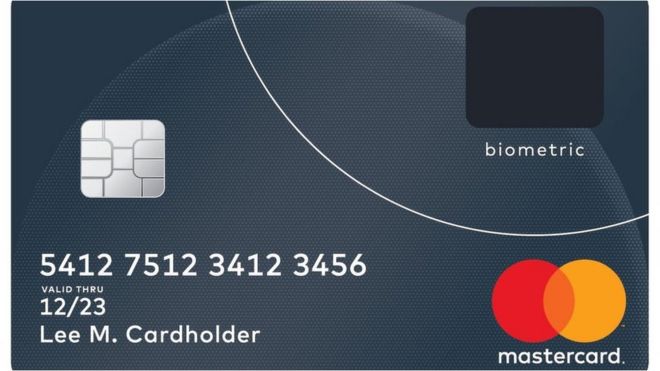 Графическое изображение биометрической карты Mastercard