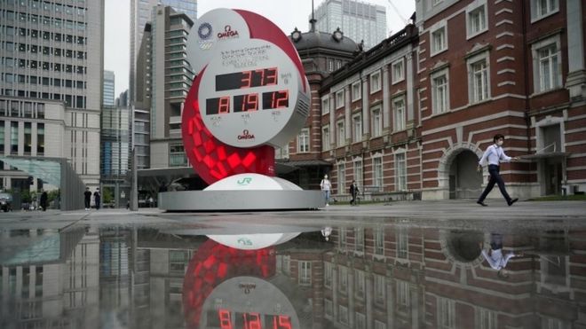 Часы отсчитывают время до Олимпиады в Токио в 2021 году