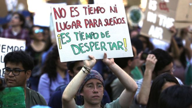 Protesta en Santiago de Chile.