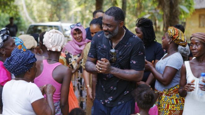 Idris Elba campaigning in Sierra Leone