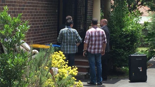 Australian Federal Police officers search the home of probable creator of cryptocurrency bitcoin Craig Steven Wright in Sydney"s north shore