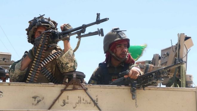 Afghan security forces patrol in Herat