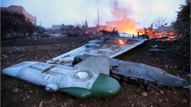 Idlib'de düşürülen Rus savaş uçağı