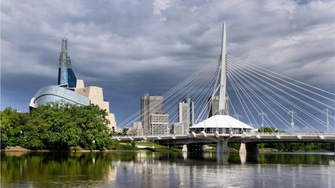 A view of Winnipeg from the Red River