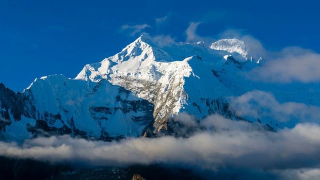 The snow-capped Annapurna mountain in Nepal
