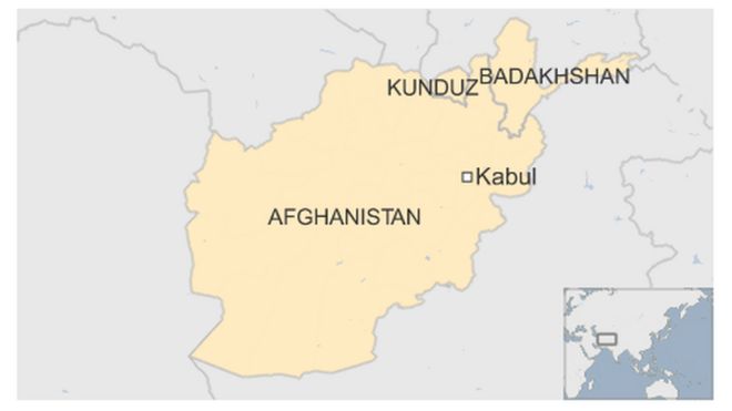 Карта Кундуза и Бадахшана
