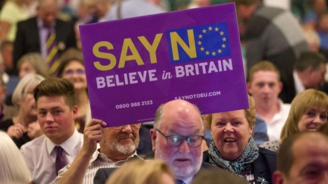 Активисты в прошлом месяце начали кампанию UKIP «Нет ЕС»