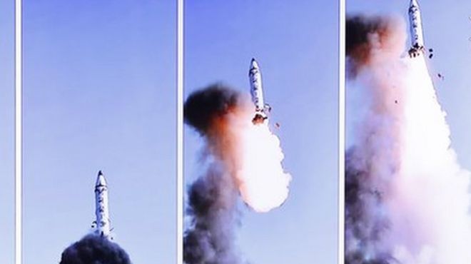 朝中社說，朝鮮再次成功試射"北極星-2"新型地對地中遠程戰略彈道導彈。今年2月，朝鮮也在平安北道試射了"北極星2"型導彈。