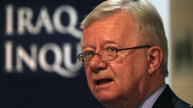 Sir John Chilcot speaking at the first public hearing in November 2009