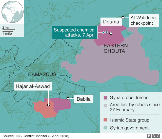Карта с изображением восточной Гуты и Думы