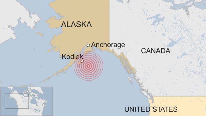 Карта землетрясений Аляски